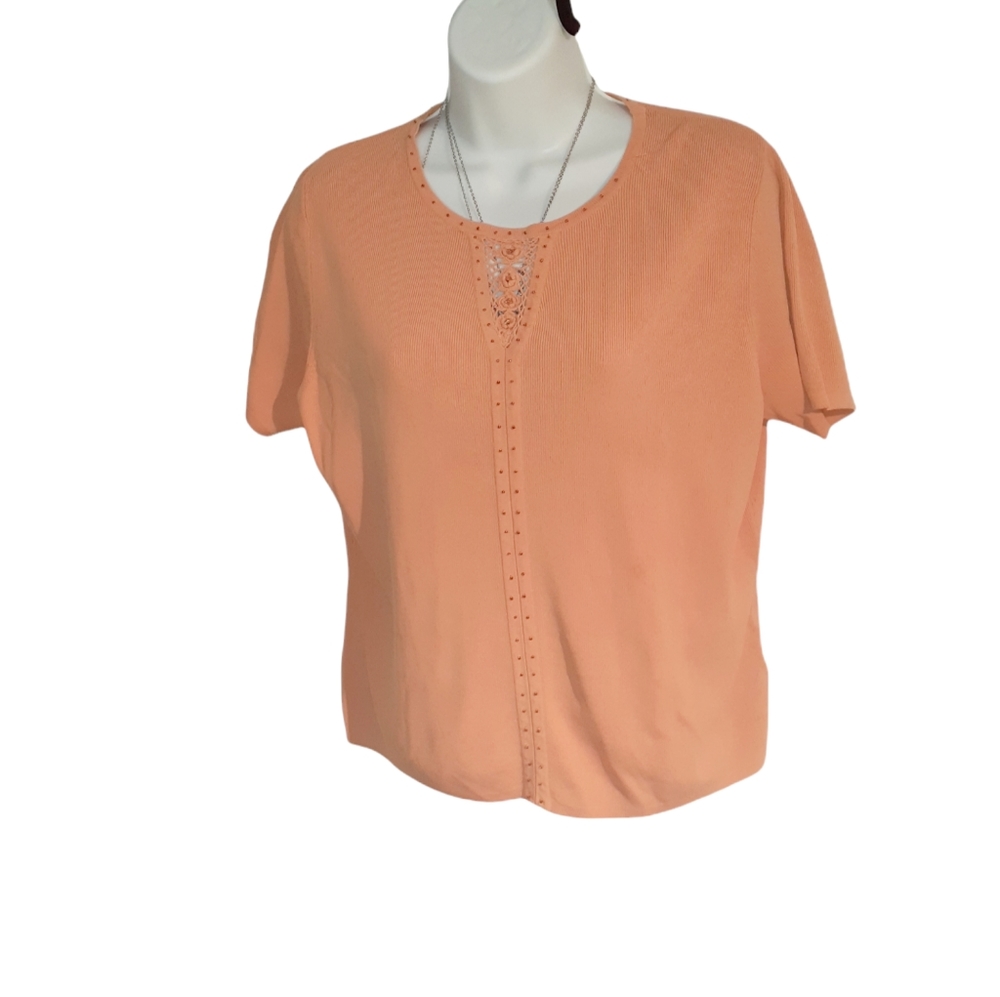 Jana light orange short sleeves woman T-shirt L
